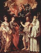 Guido Reni, Marienkronung mit Hl. Katharina von Alexandrien, Hl. Johannes Evangelist, Hl. Johannes der Taufer, Hl. Romuald von Camaldoli